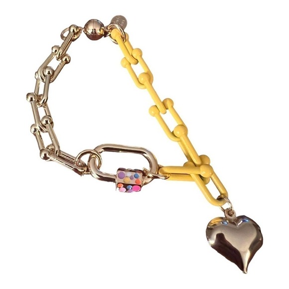 Melania Clara Melissa Yellow and gold daisy and Orchid chain bracelet NEW (2) - Picture 2 of 16